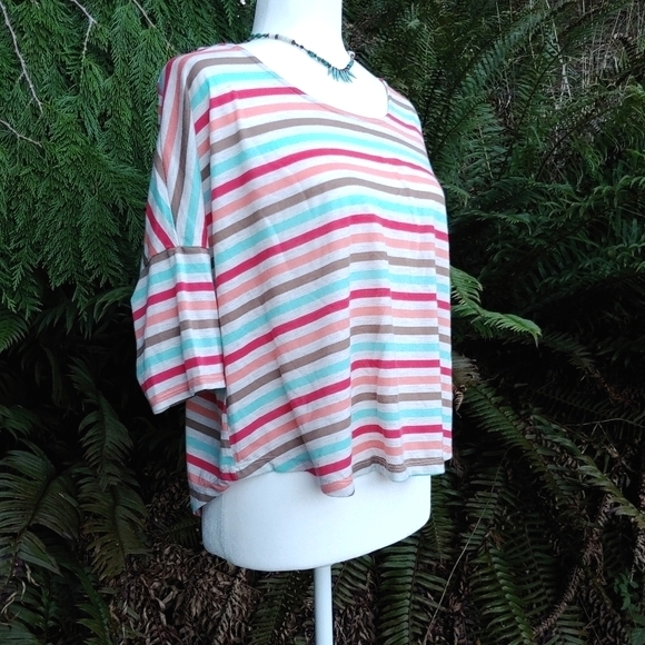 Rainbow Striped American Rag Top - Picture 1 of 7